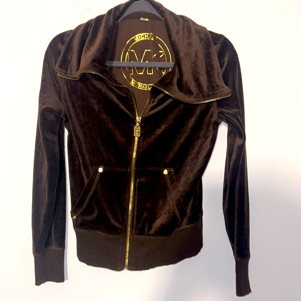 Michael kors zip up velour jacket size xs